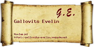 Gallovits Evelin névjegykártya